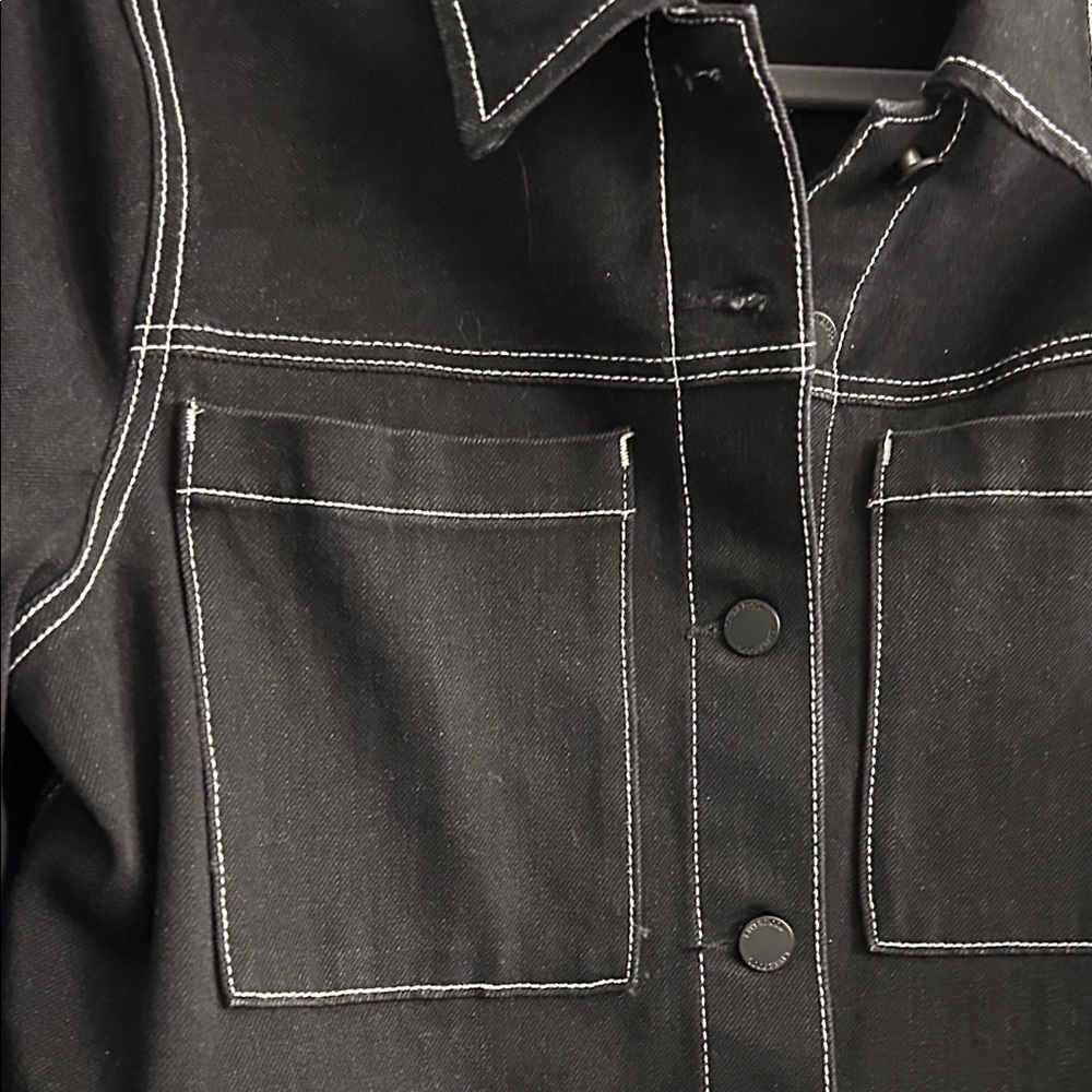 Liverpool Black Jean Jacket with White Contrast Stitching - Picture 6 of 7